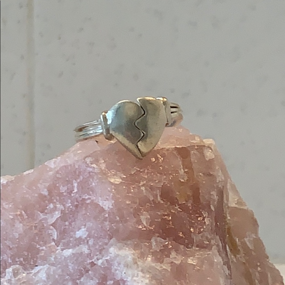 Sterling Silver Ring 925 heart 3 rings in 1